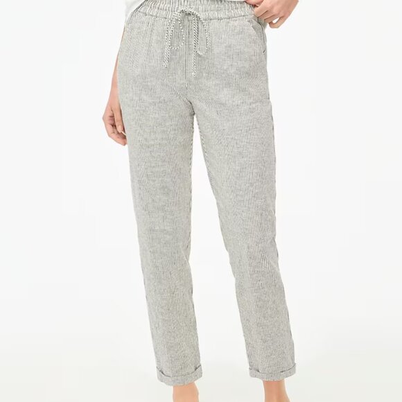 J. Crew Black and White Striped Cropped Pants - Picture 5 of 8